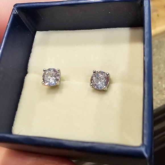 Sterling sliver Stater DiamondAura 1.00 carat earrings - Picture 3 of 4